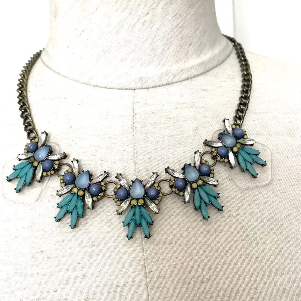 Baublebar blue rhinestone statement necklace